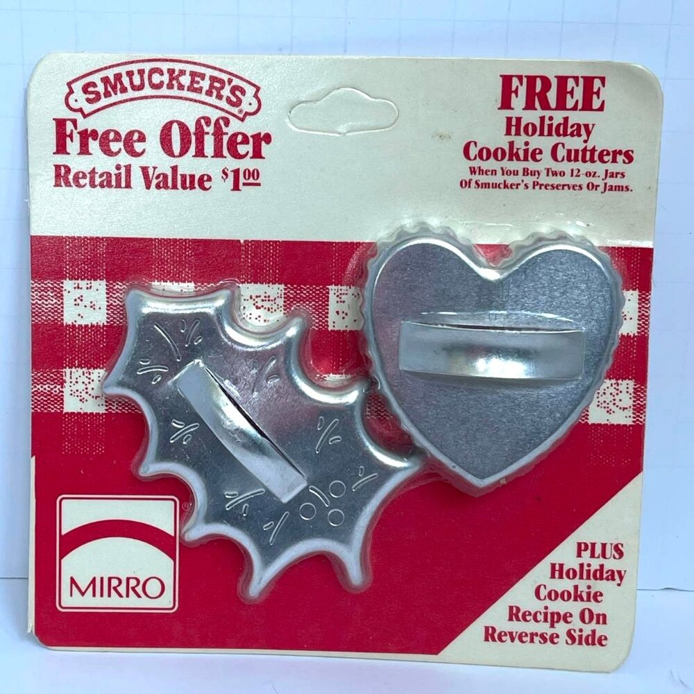 Cookie Cutters Holly Heart Vintage Holiday Metal NIP